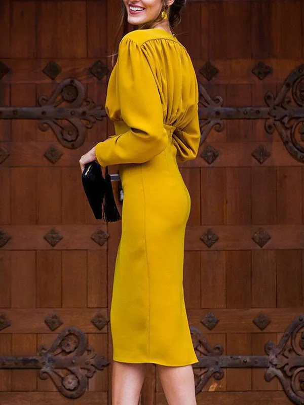 Sexy Slim Pack Hip Evening Dress Autumn Winter Dress Long Sleeve