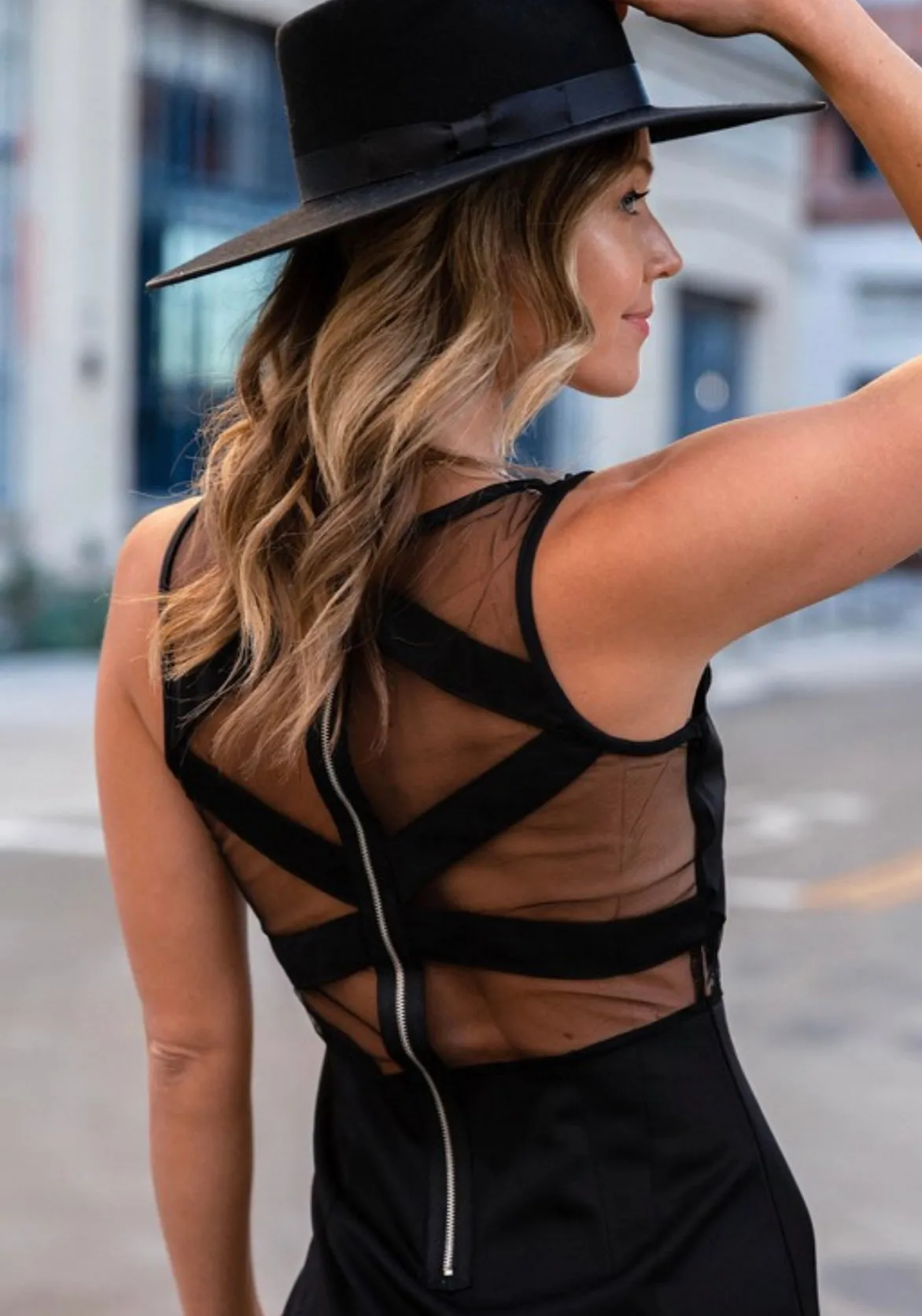 Sheer Mini Black Dress