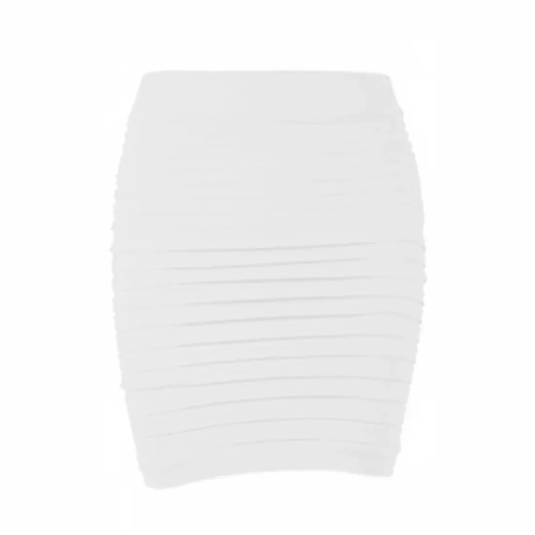 Short Elastic Pleated High Waist Slim Mini Skirt - Casual Pencil Silhouette