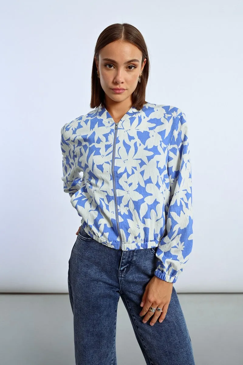SHORT PRINTED BOMBER JACKET