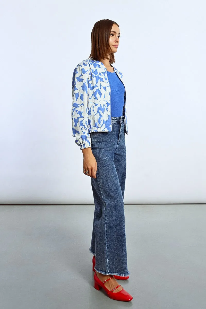 SHORT PRINTED BOMBER JACKET