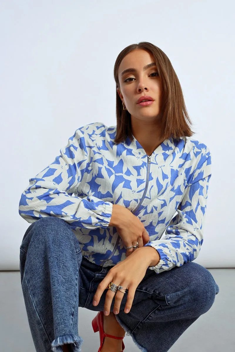 SHORT PRINTED BOMBER JACKET