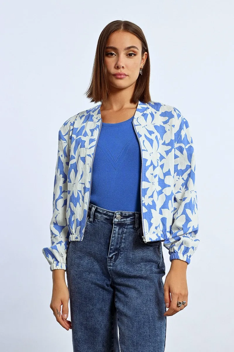 SHORT PRINTED BOMBER JACKET