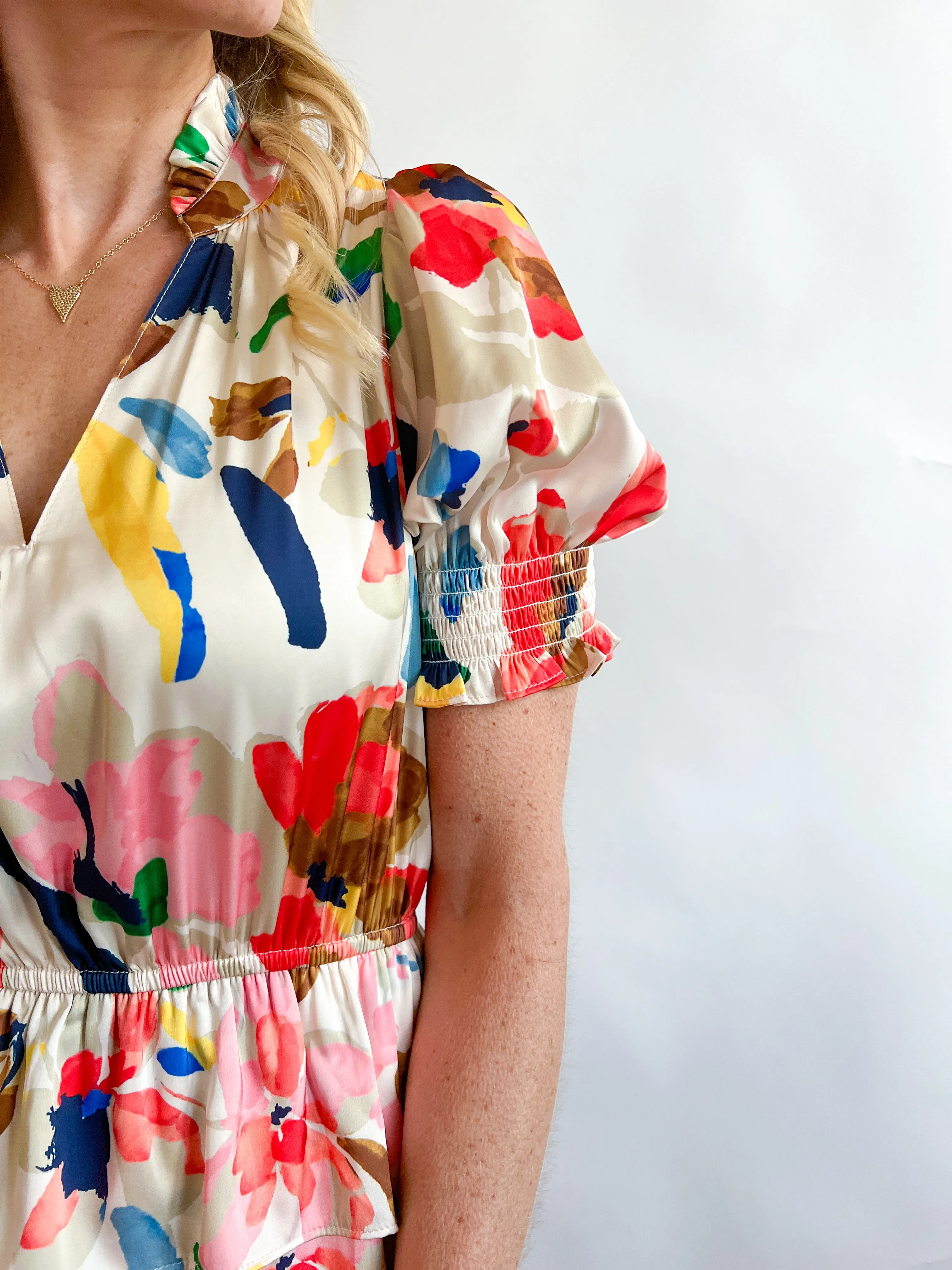 Silk Frill Midi Dress