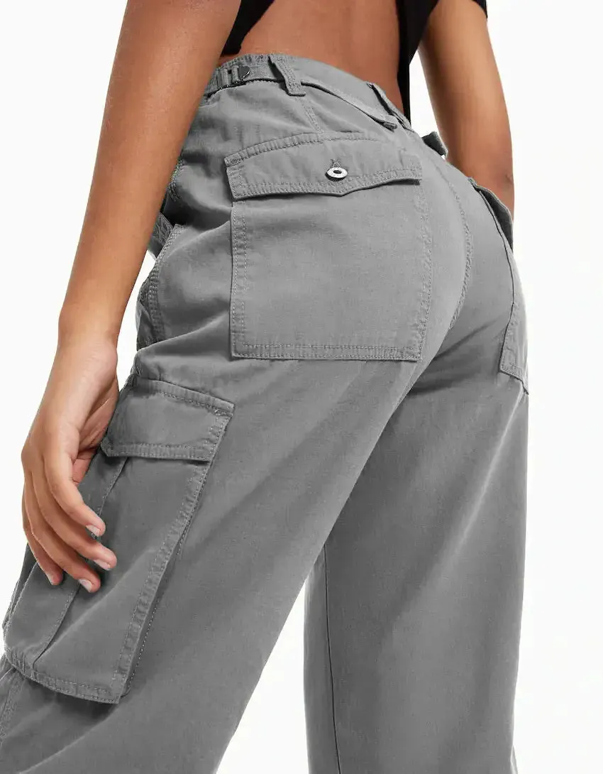 SilkennStrands- High Waist Cargo Pants