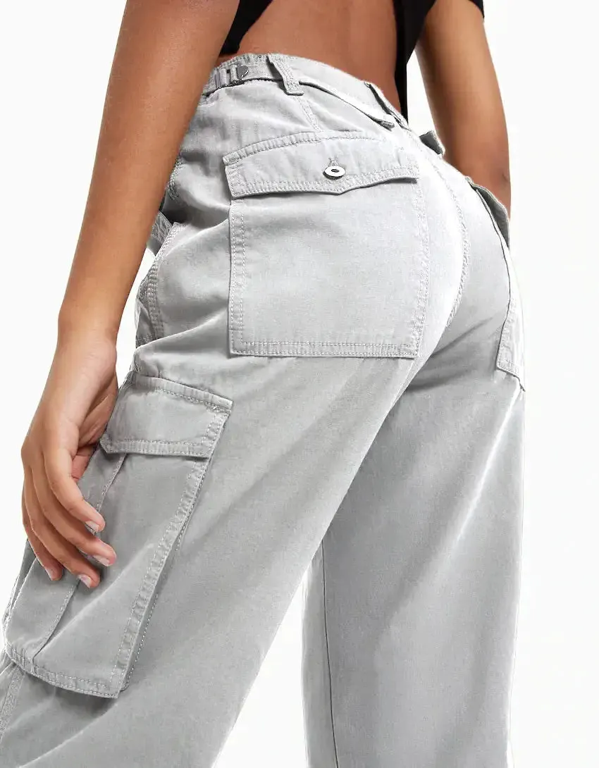 SilkennStrands- High Waist Cargo Pants