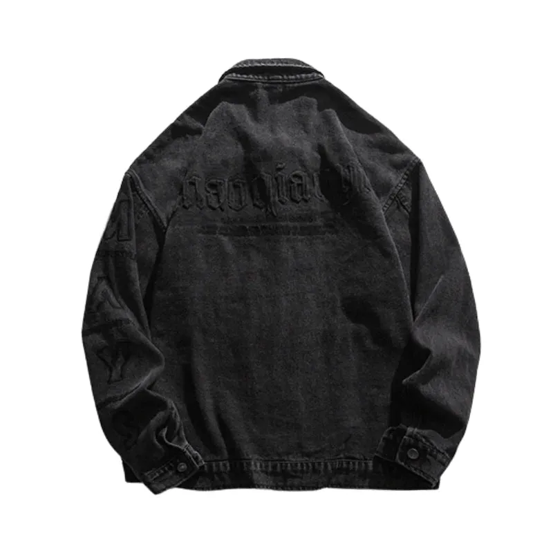 Simple Solid Letter Denim Jackets