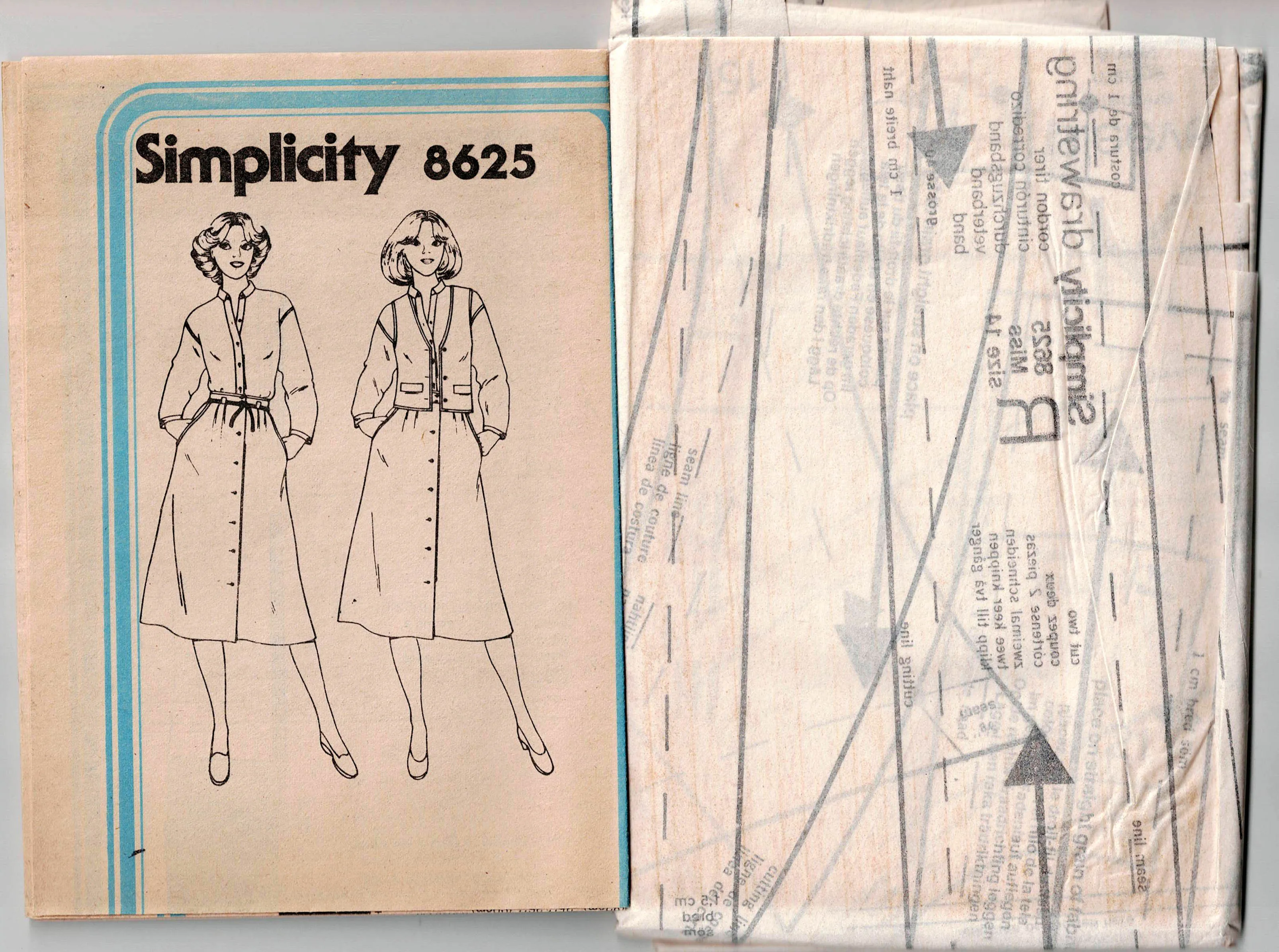 Simplicity 8625 Womens Skirt Blouse & Vest 1970s Vintage Sewing Pattern Size 14 Bust 36 inches UNCUT Factory Folded