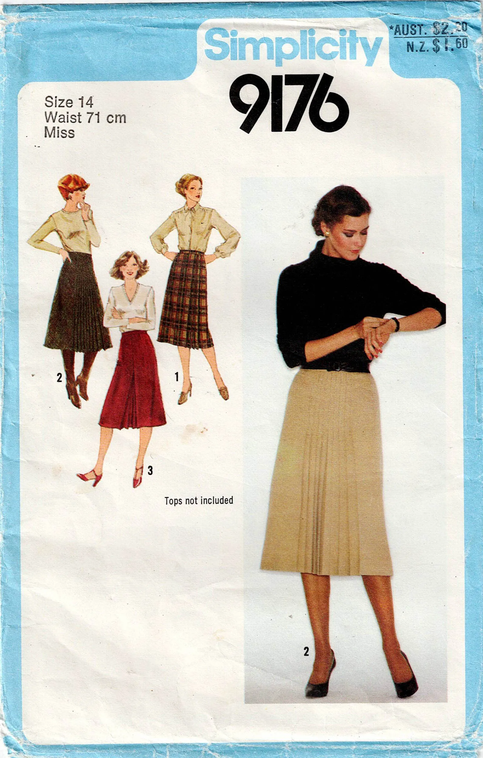 Simplicity 9176 Womens Classic Pleated & Wrap Skirts 1970s Vintage Sewing Pattern Size 12 or 14 UNCUT Factory Folded