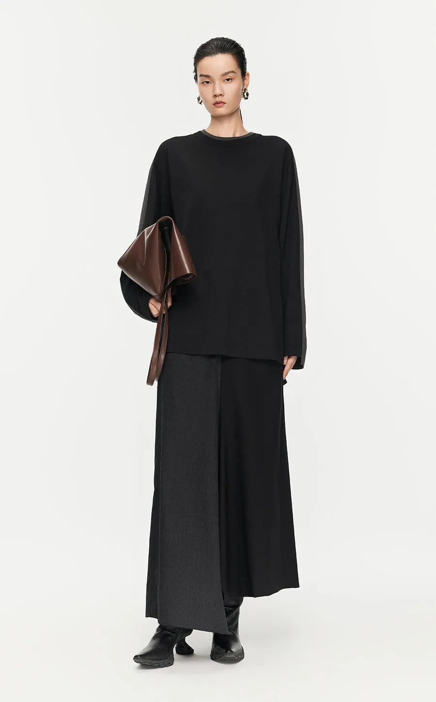 Skirt/JNBY A-line Loose Fitting Calf-length Skirt