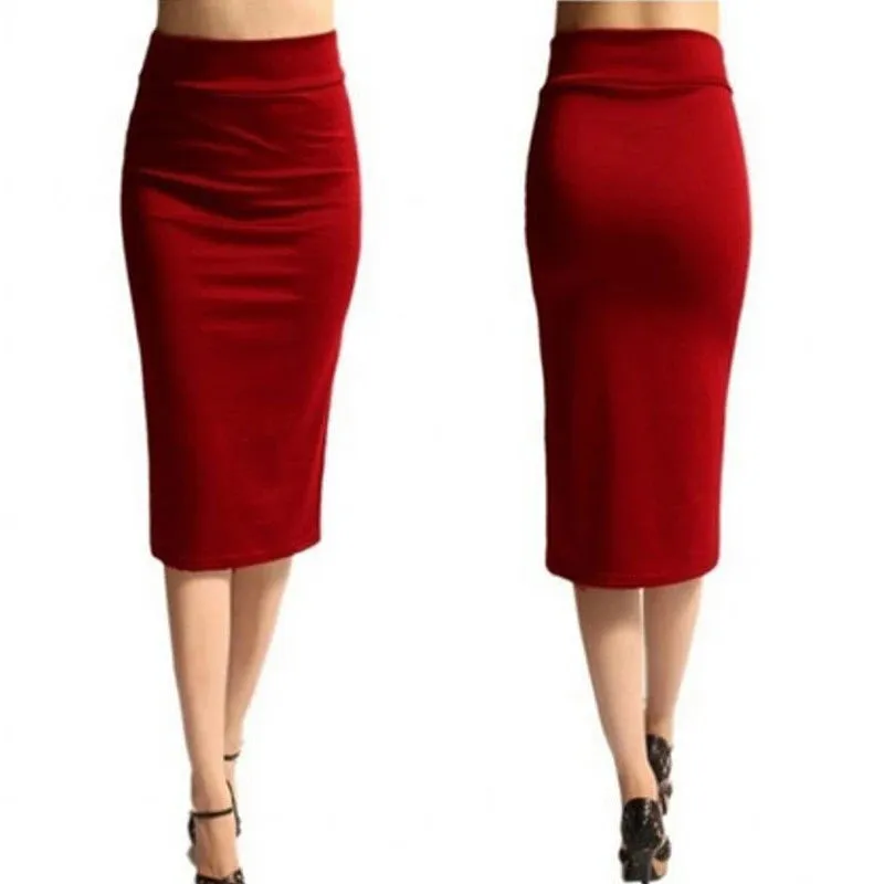 Sleek Office-Ready Pencil Skirt – Stretch Bodycon Midi for Streetwear Style