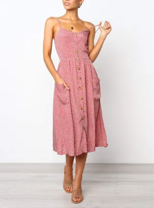 Sleeveless Single-breasted Sexy Suspender Dress