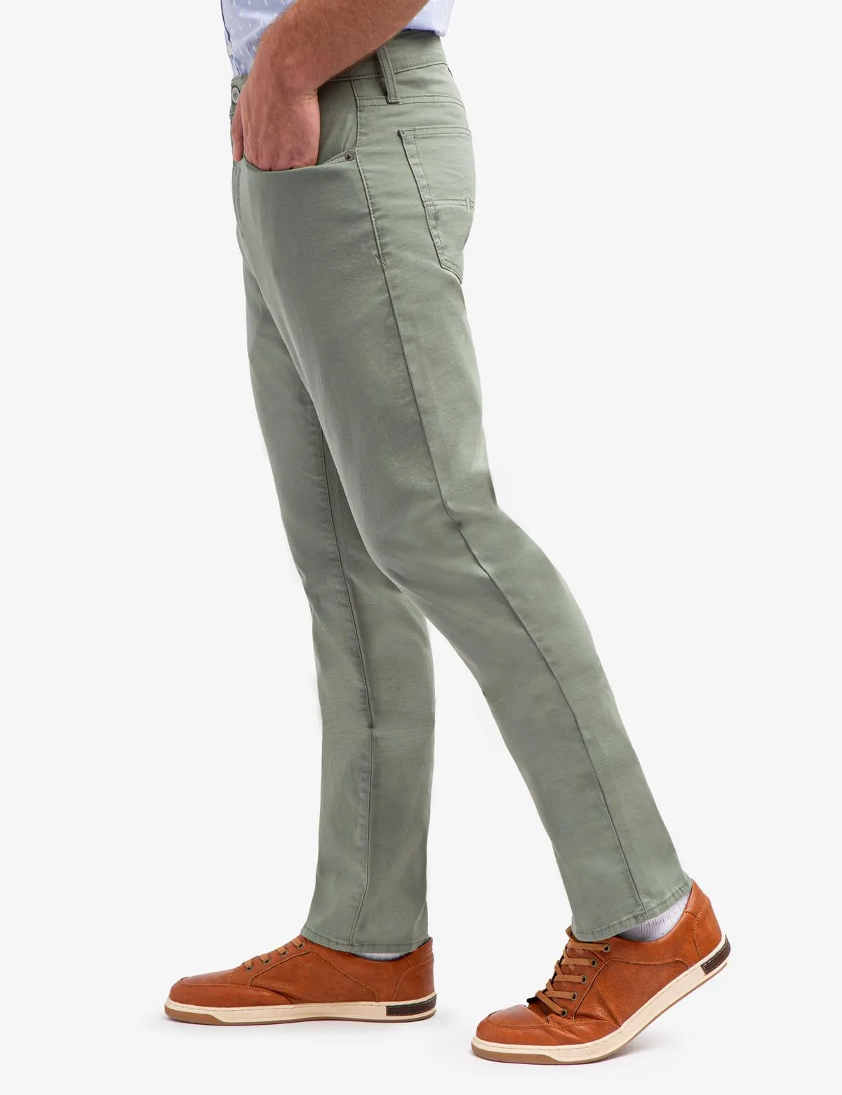 SLIM STRAIGHT 5 POCKET STRETCH CHINO PANTS