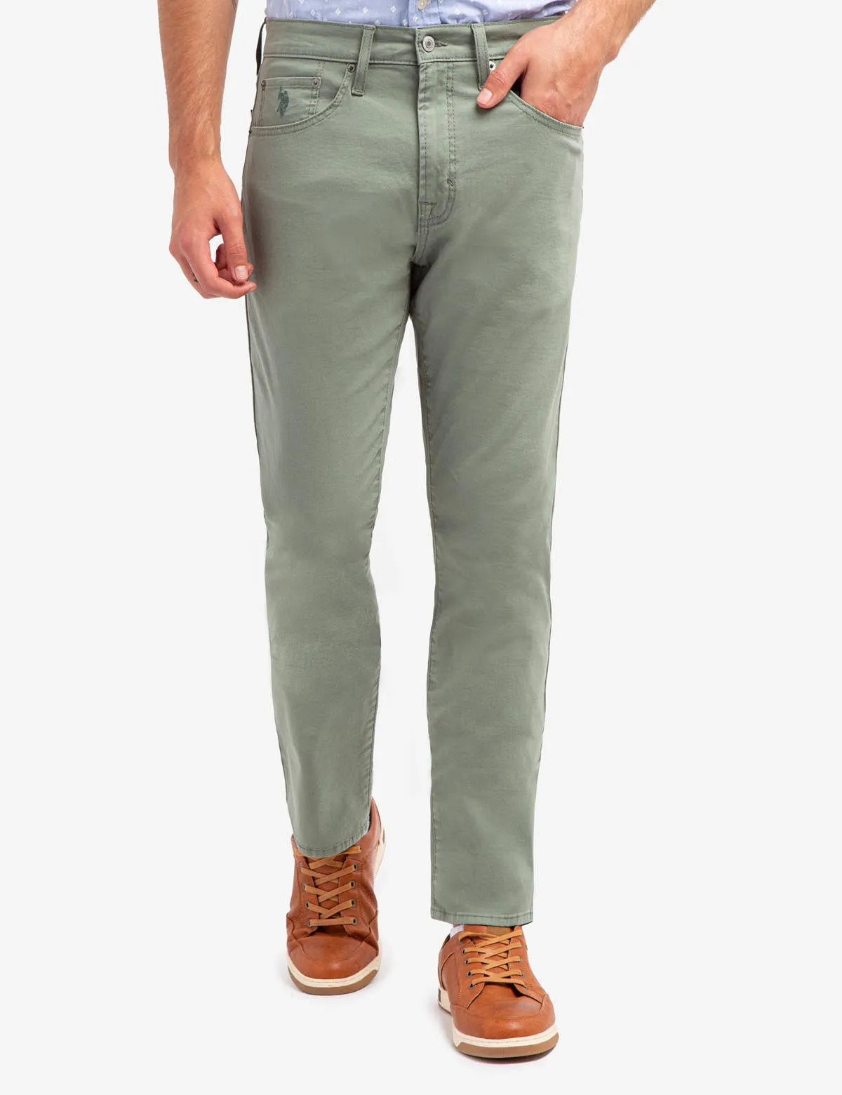SLIM STRAIGHT 5 POCKET STRETCH CHINO PANTS
