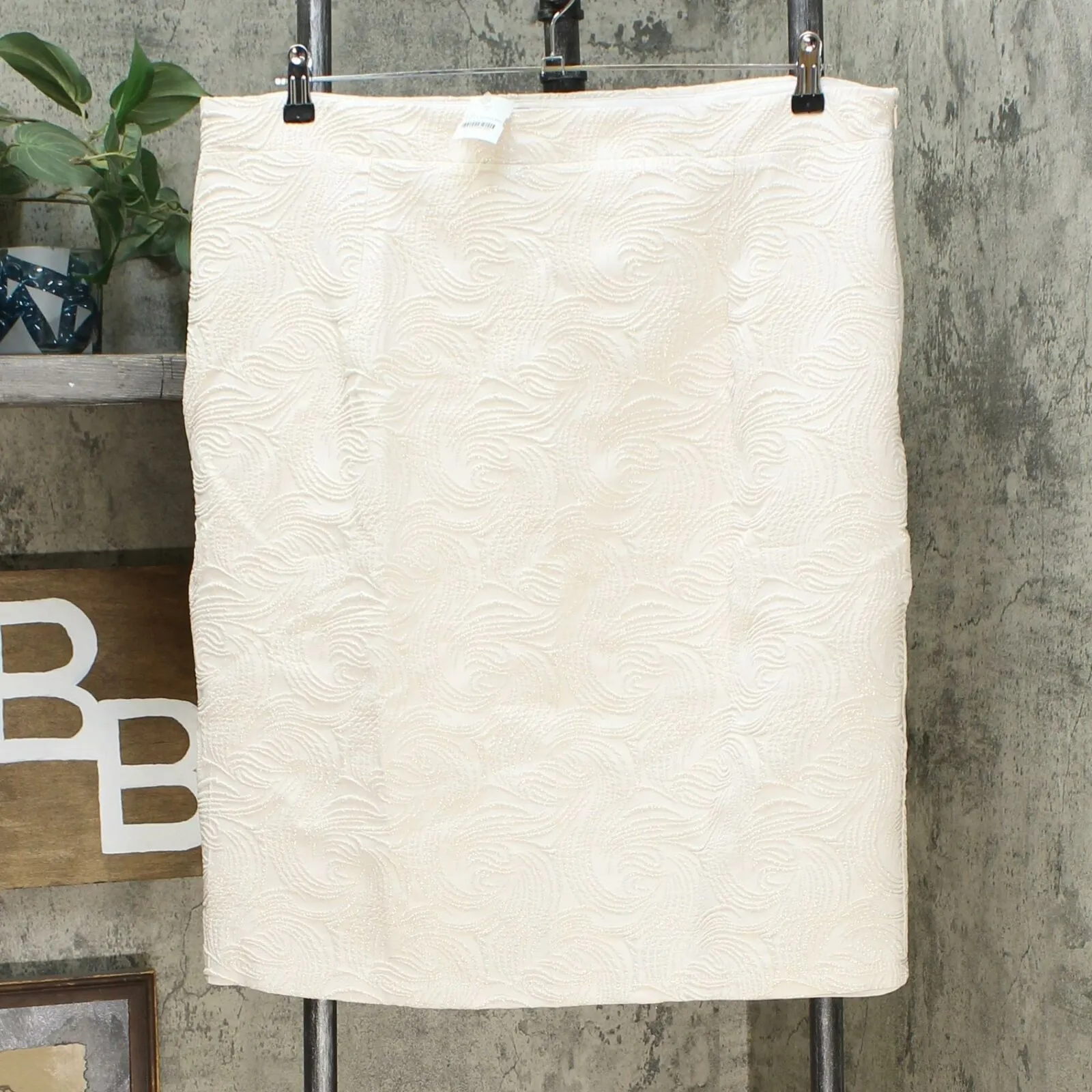 Slinky Brand Women's Plus Size Pucker Jacquard Pencil Skirts