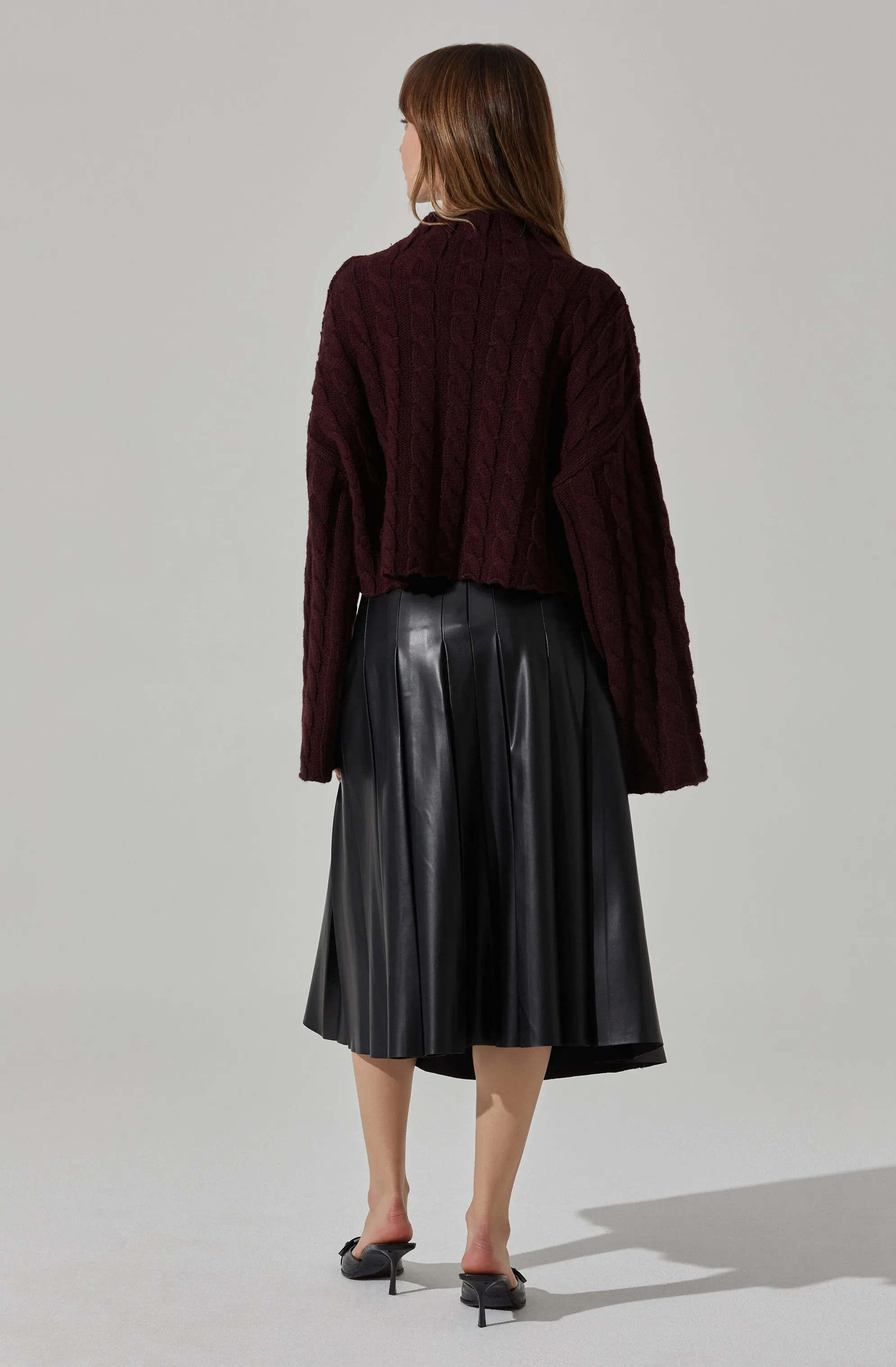 Sloan Cropped Cable Knit Sweater
