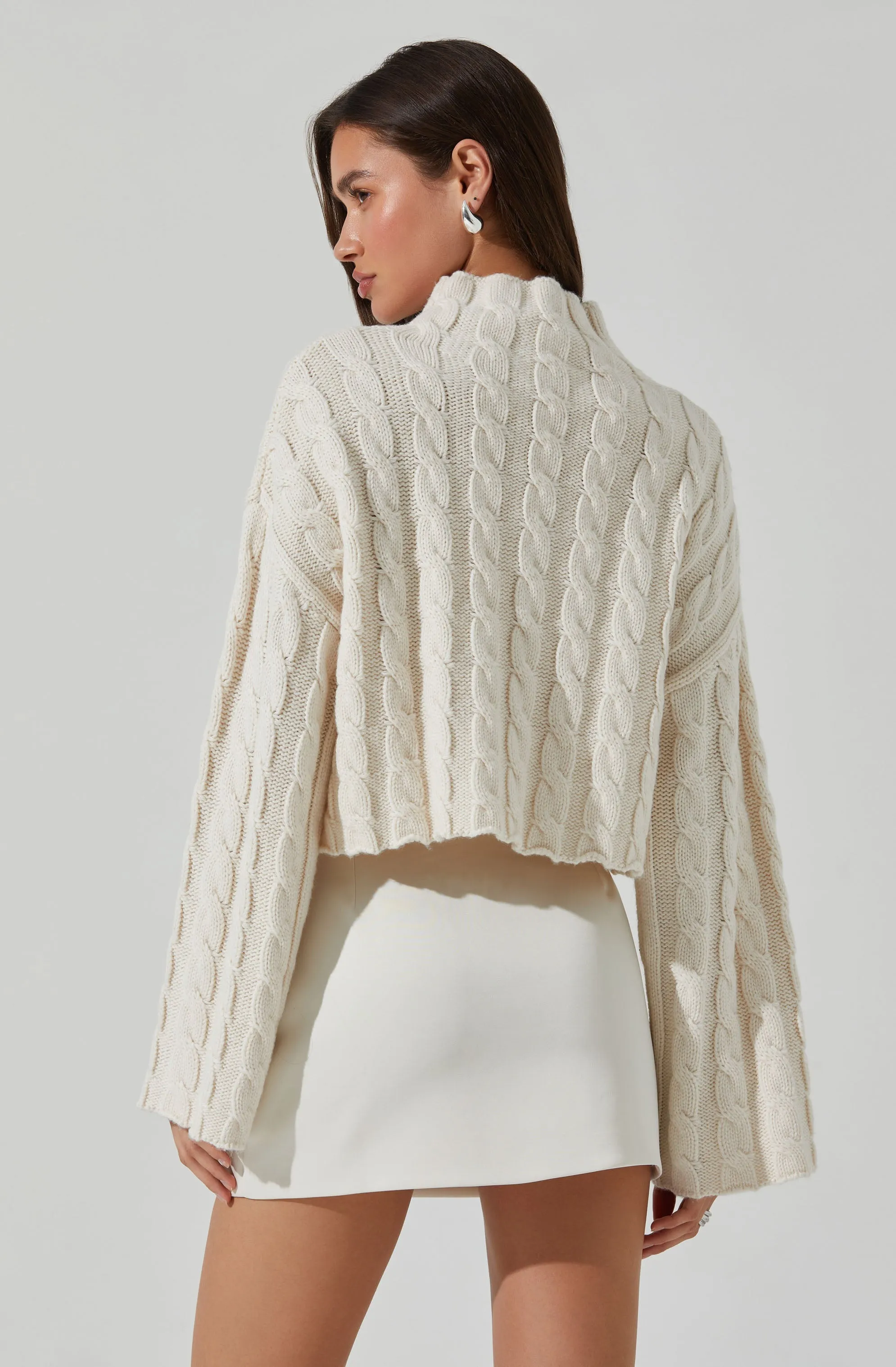 Sloan Cropped Cable Knit Sweater