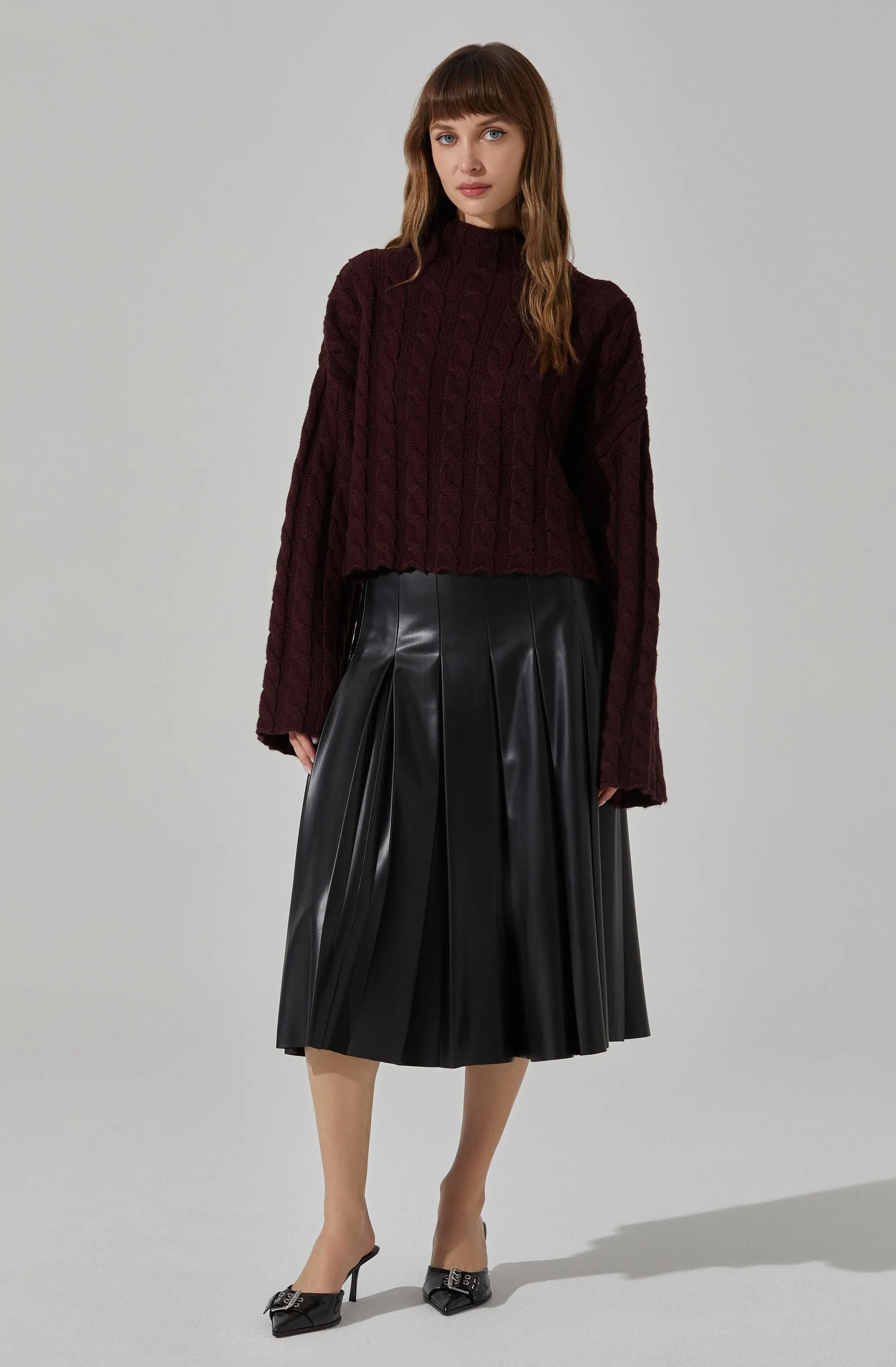 Sloan Cropped Cable Knit Sweater