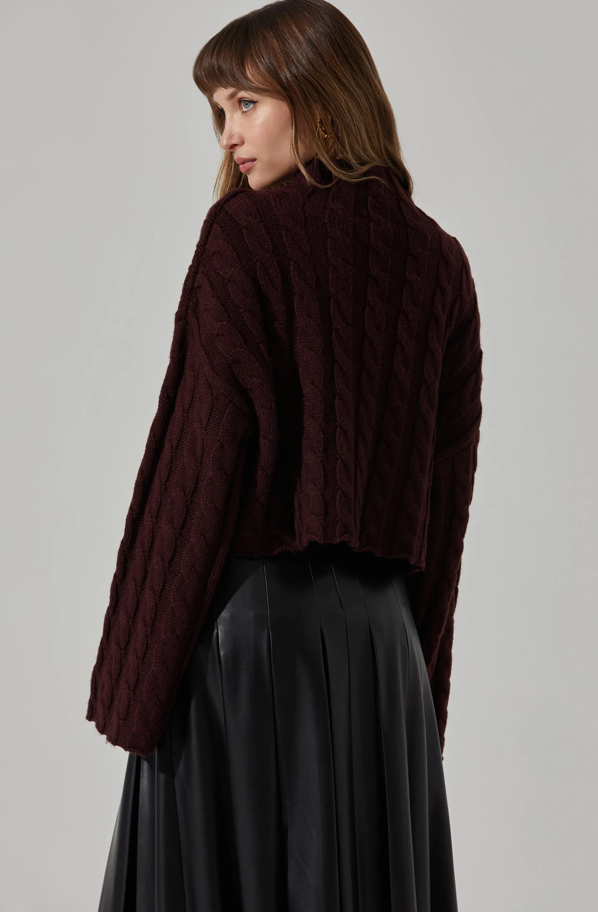 Sloan Cropped Cable Knit Sweater