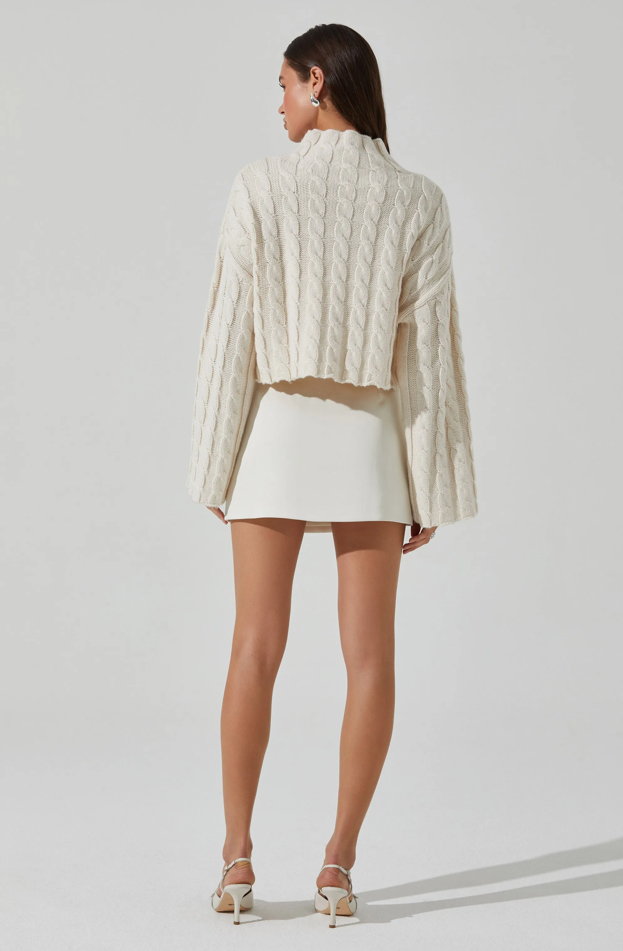Sloan Cropped Cable Knit Sweater