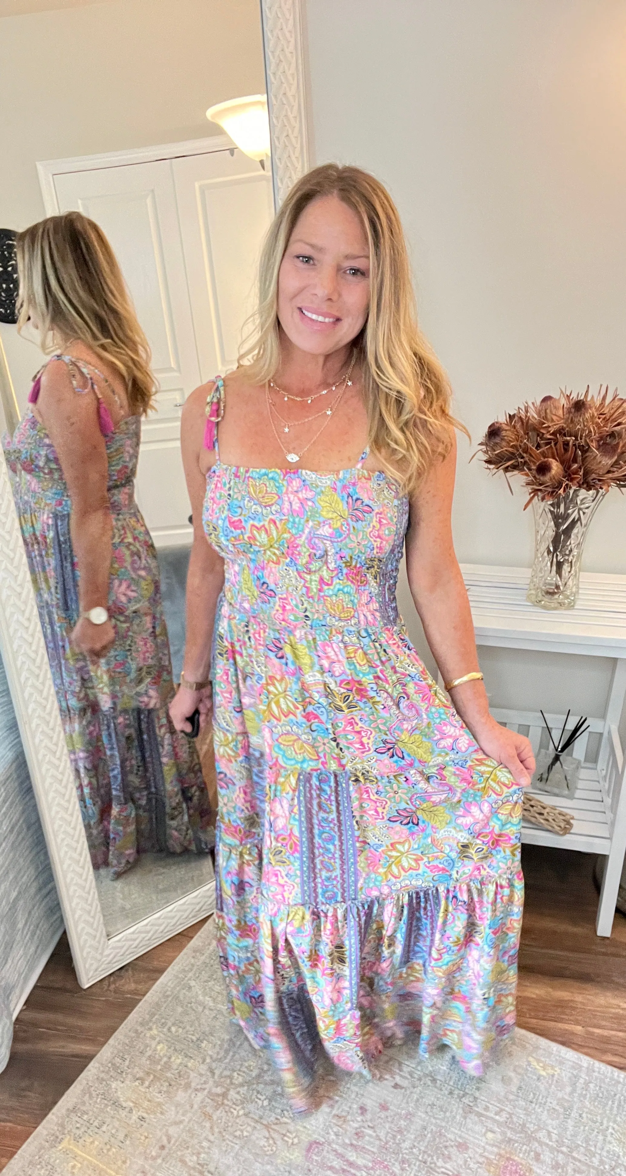 Smocked Floral Maxi Dress