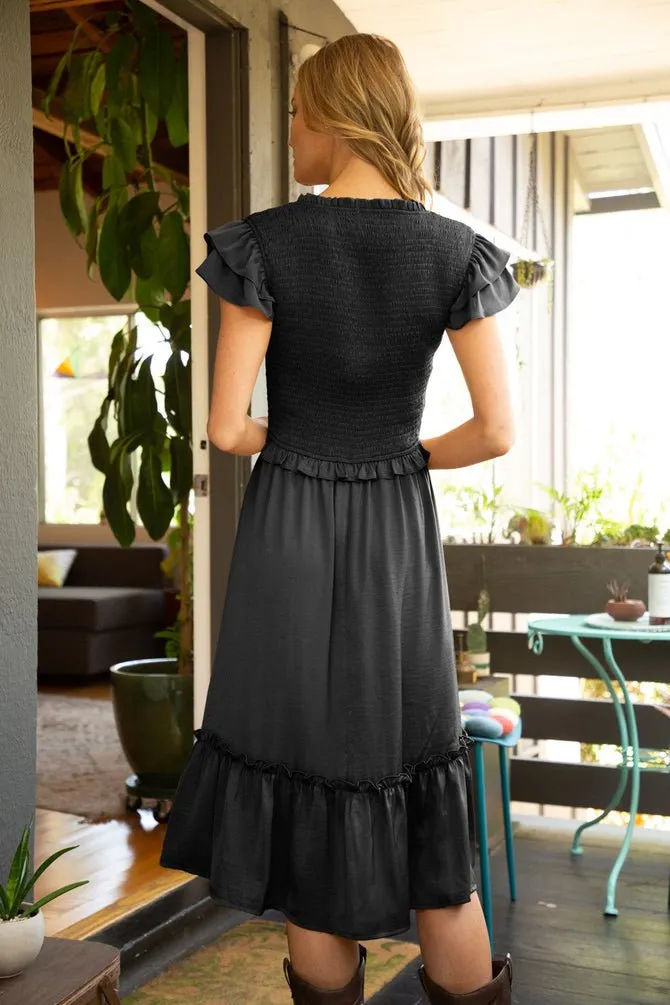 Smooth as Satin Midi Dress