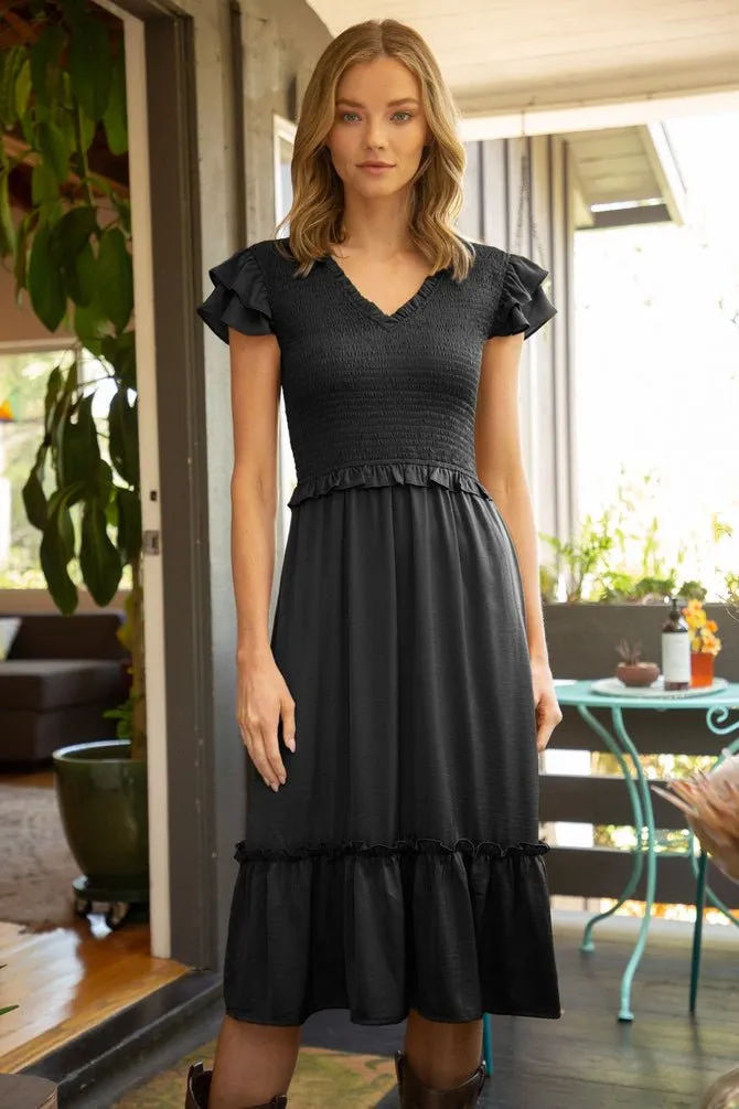 Smooth as Satin Midi Dress