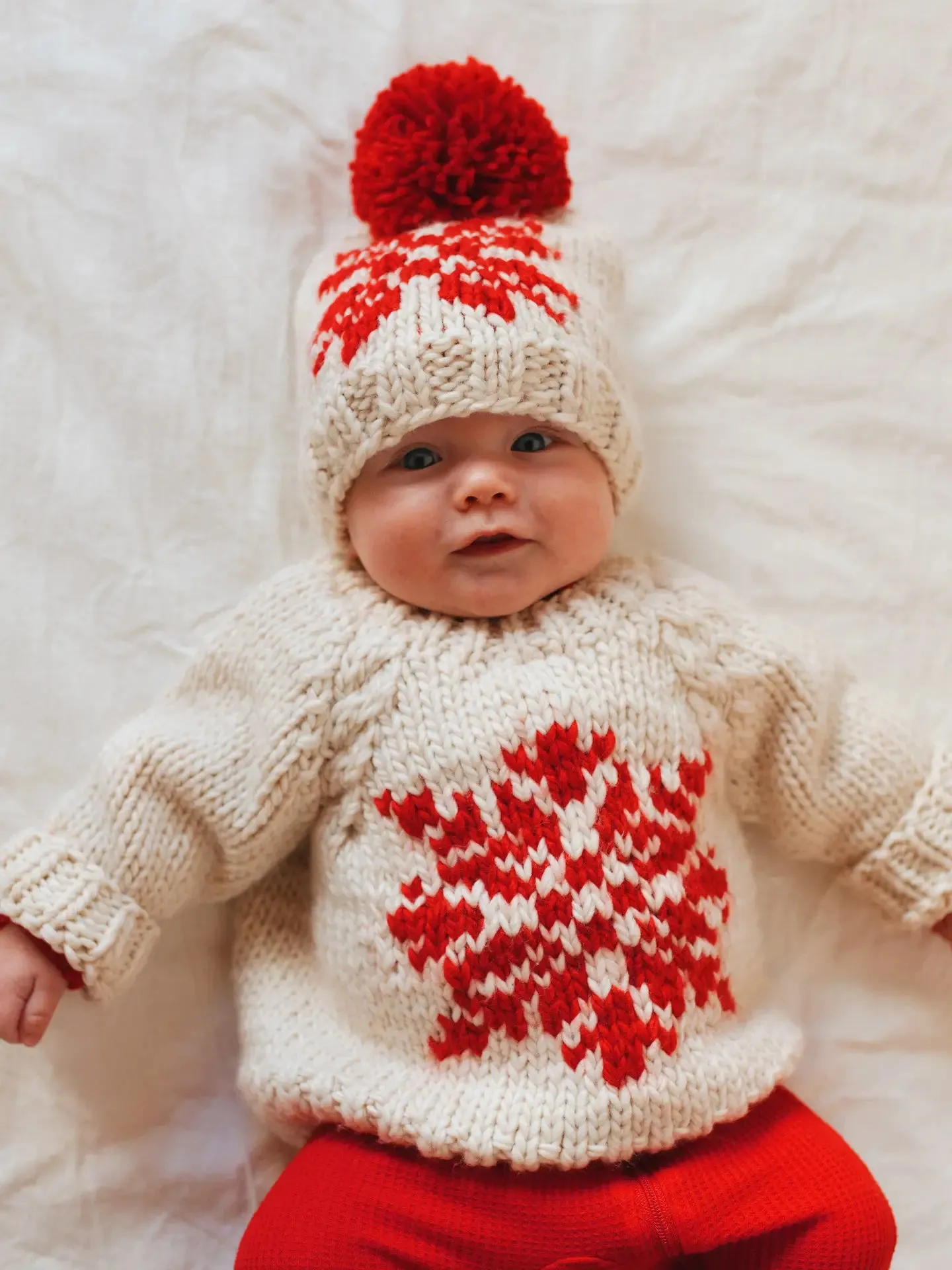Snowflake Natural Crew Neck Sweater