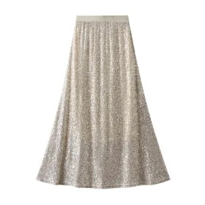 Sophie Sequin Skirt in Cream