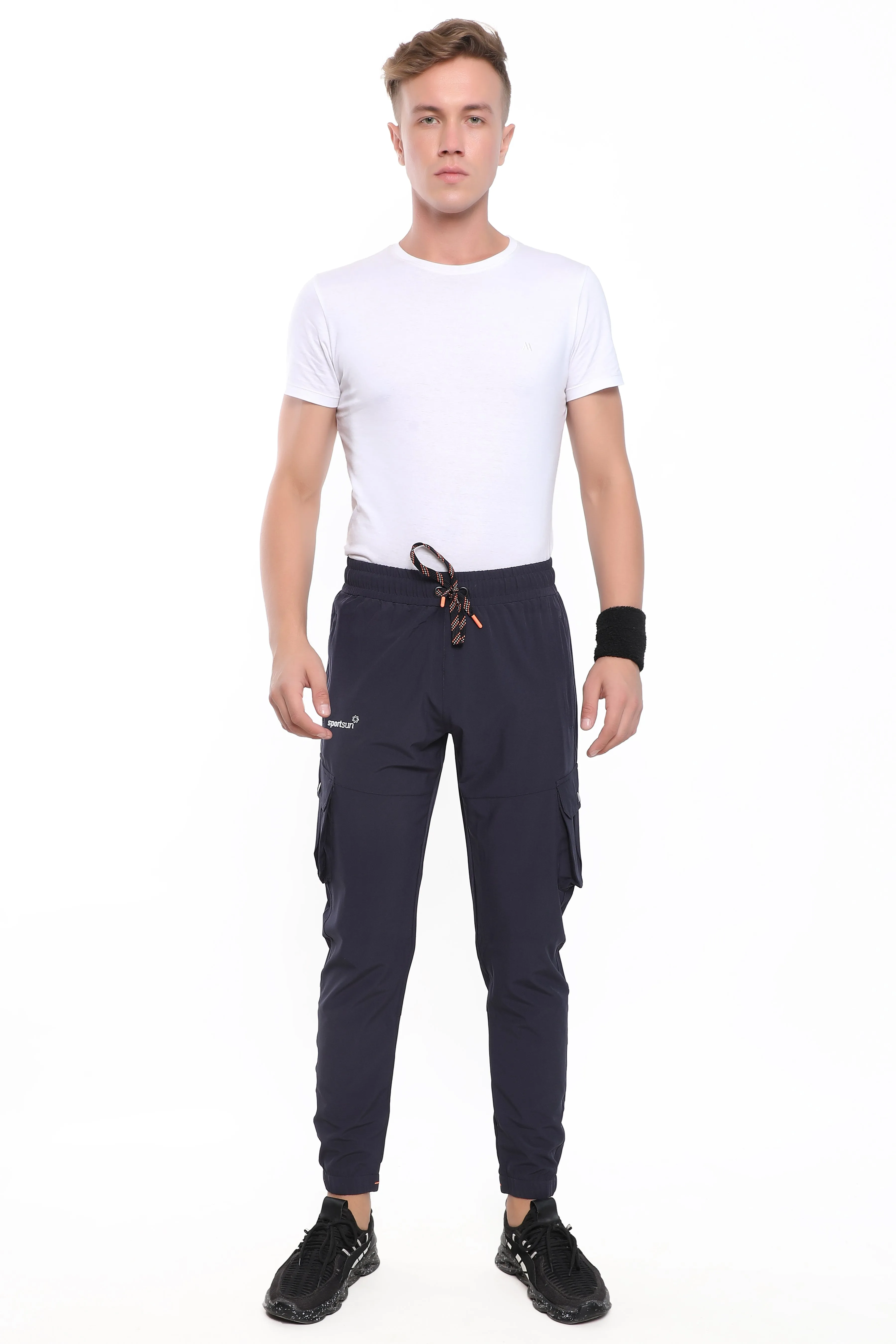 Sport Sun Navy Blue NS Lycra Cargo Jogger