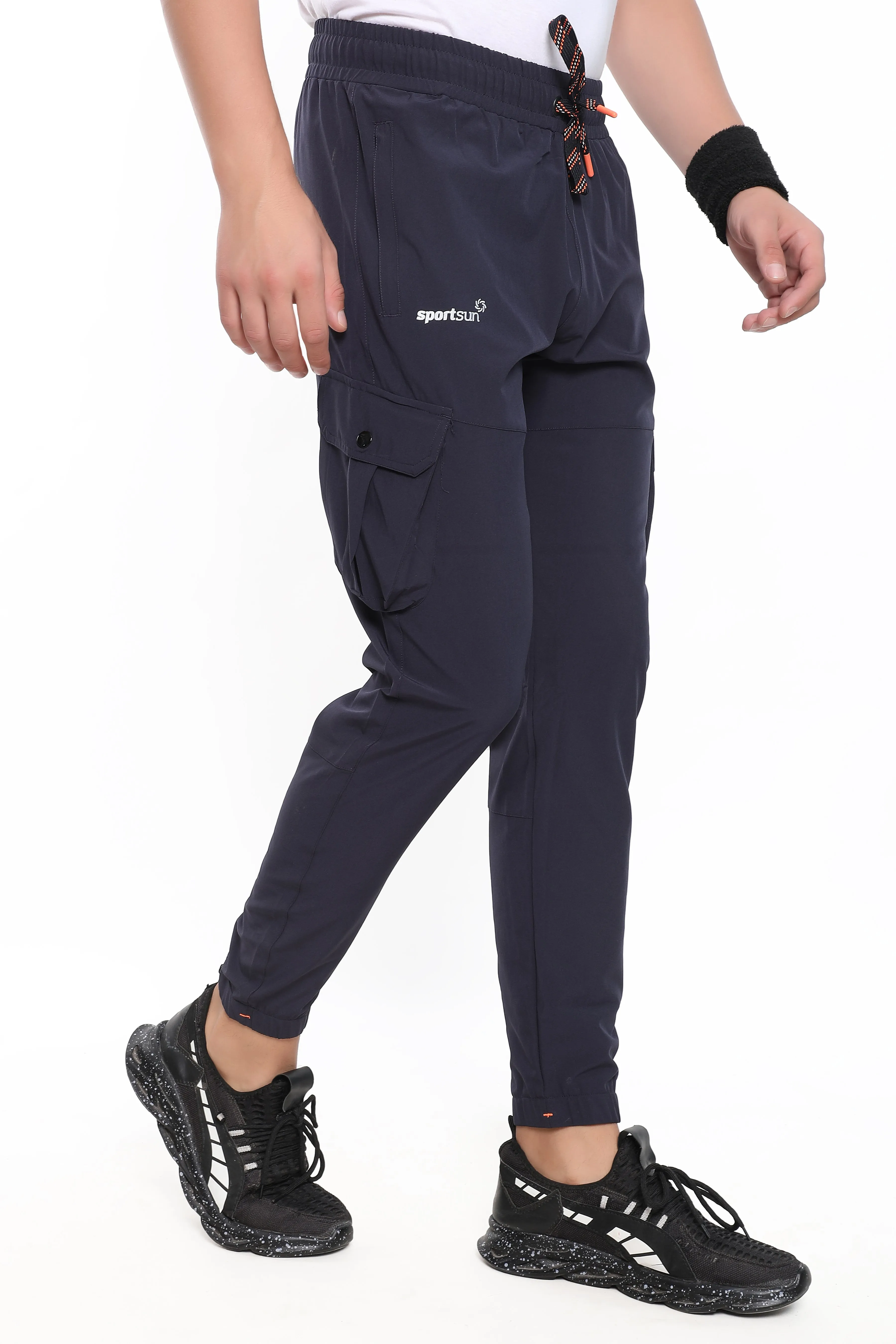 Sport Sun Navy Blue NS Lycra Cargo Jogger