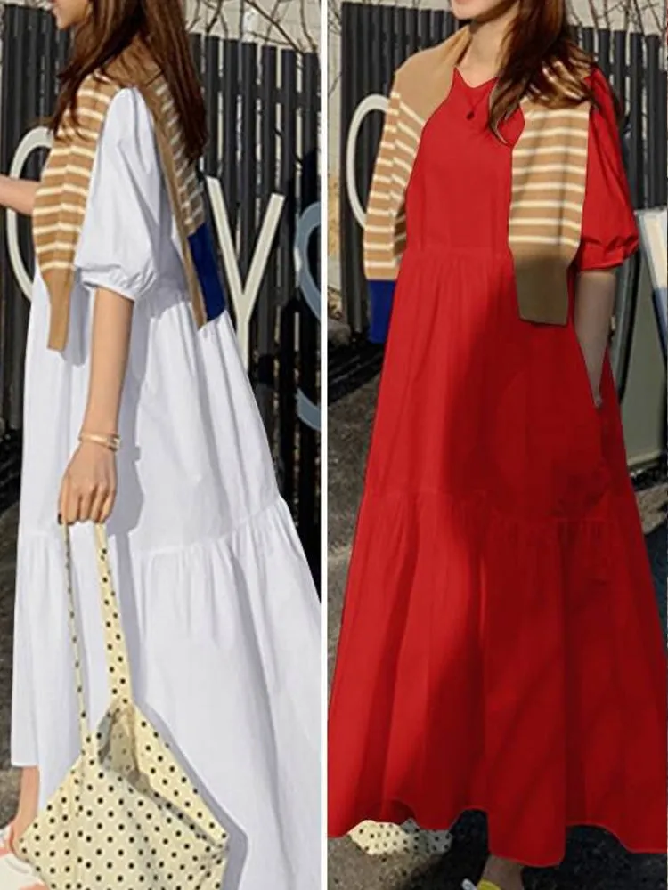 Spring Dress For Women Quality Cotton Maxi Dresses C4B