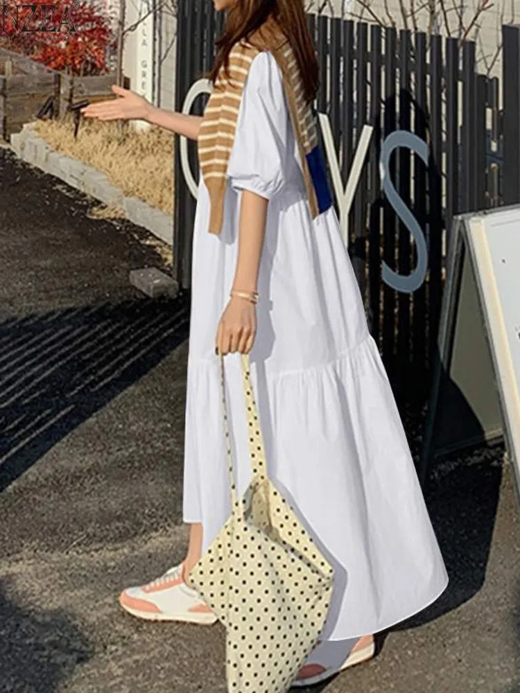 Spring Dress For Women Quality Cotton Maxi Dresses C4B