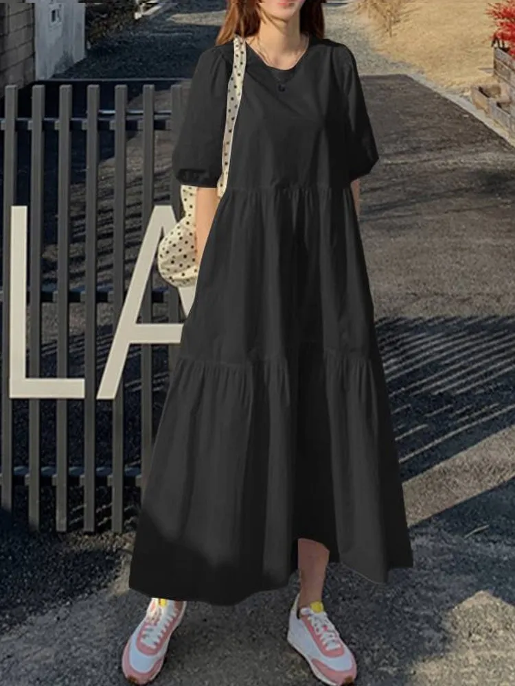 Spring Dress For Women Quality Cotton Maxi Dresses C4B