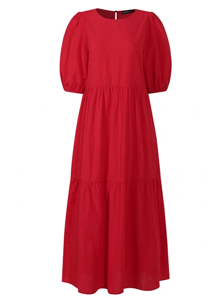 Spring Dress For Women Quality Cotton Maxi Dresses C4B
