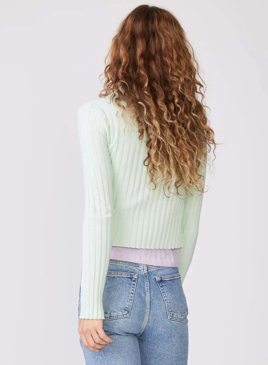 Stateside Farmboy Rib Cropped Collared Cardigan