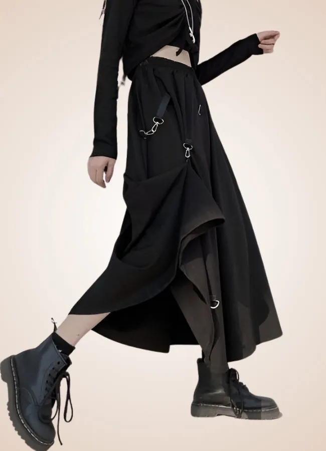 Steampunk Goth Pleated Skirt