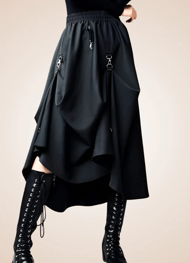 Steampunk Goth Pleated Skirt