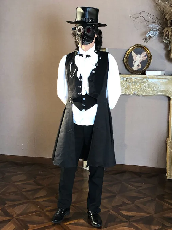 Steampunk Ouji Lolita Coats Black Coat Overcoat Polyester Spring Lolita Outwears
