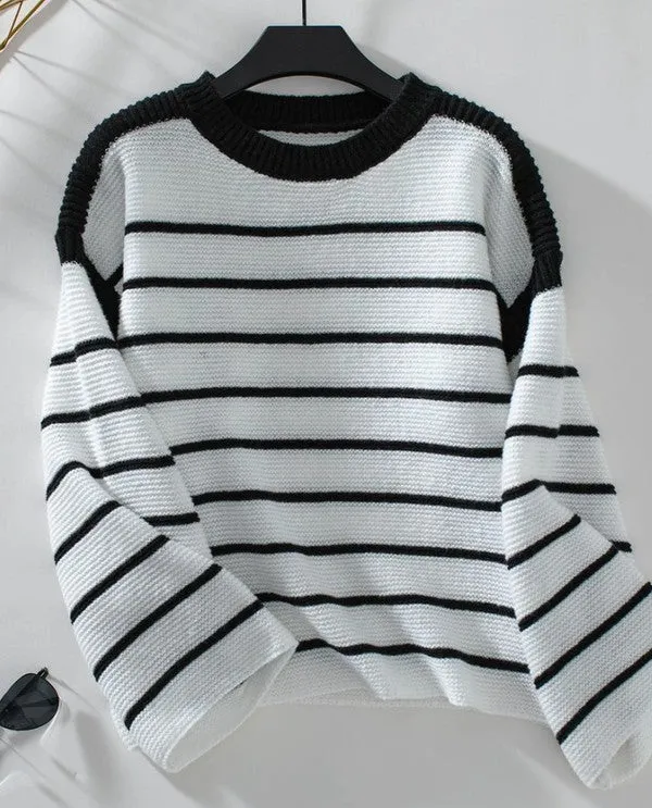 Striped knit sweater