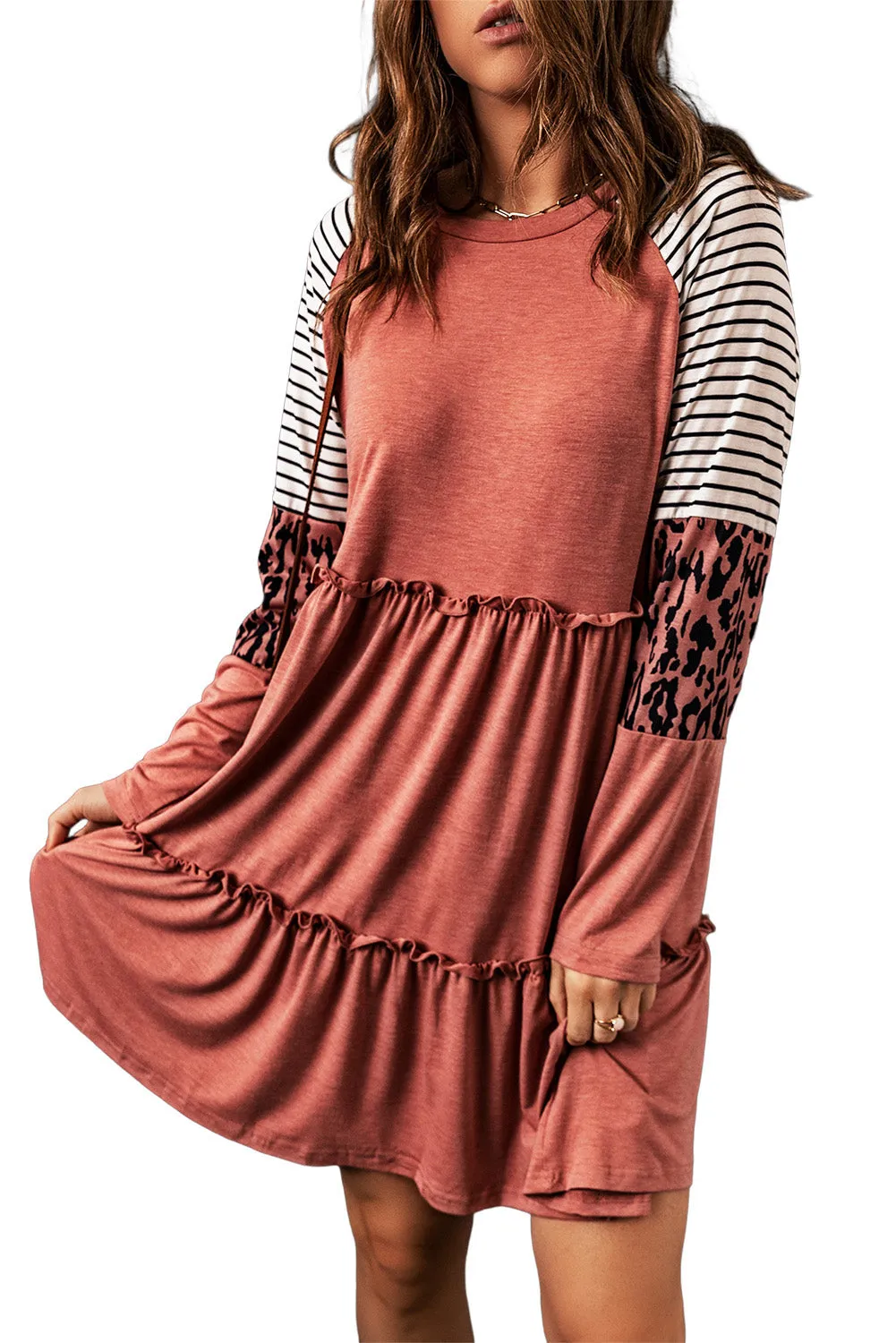 Striped Long Sleeve Mini Dress