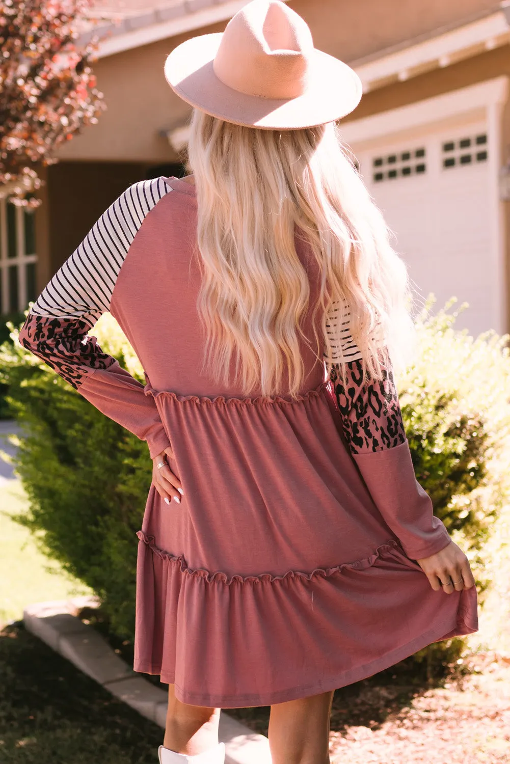 Striped Long Sleeve Mini Dress
