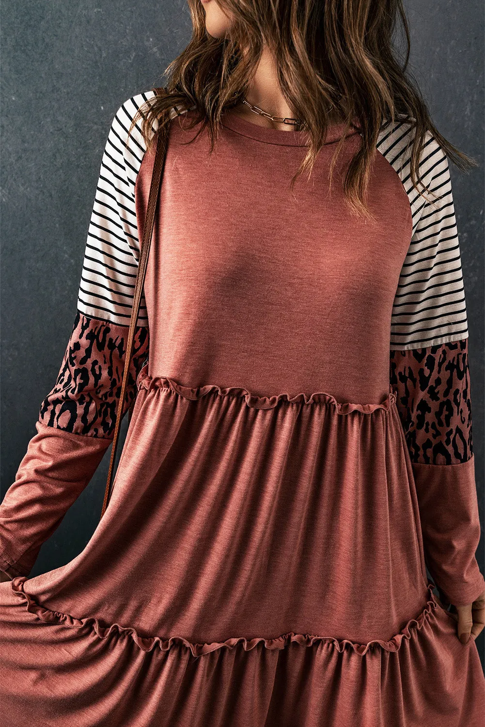 Striped Long Sleeve Mini Dress