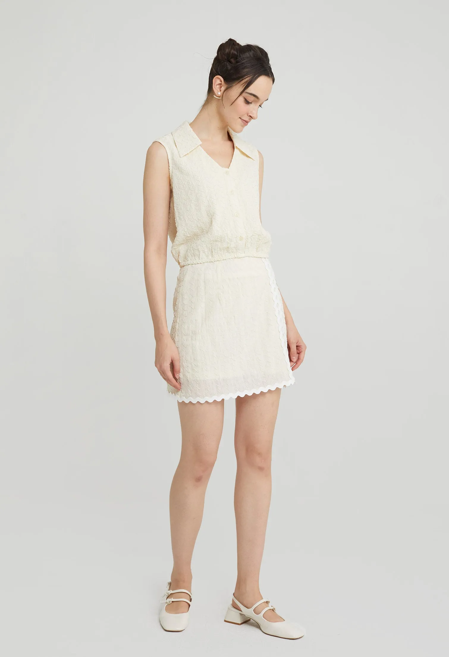 Sugarplum Scallop Mini Skirt