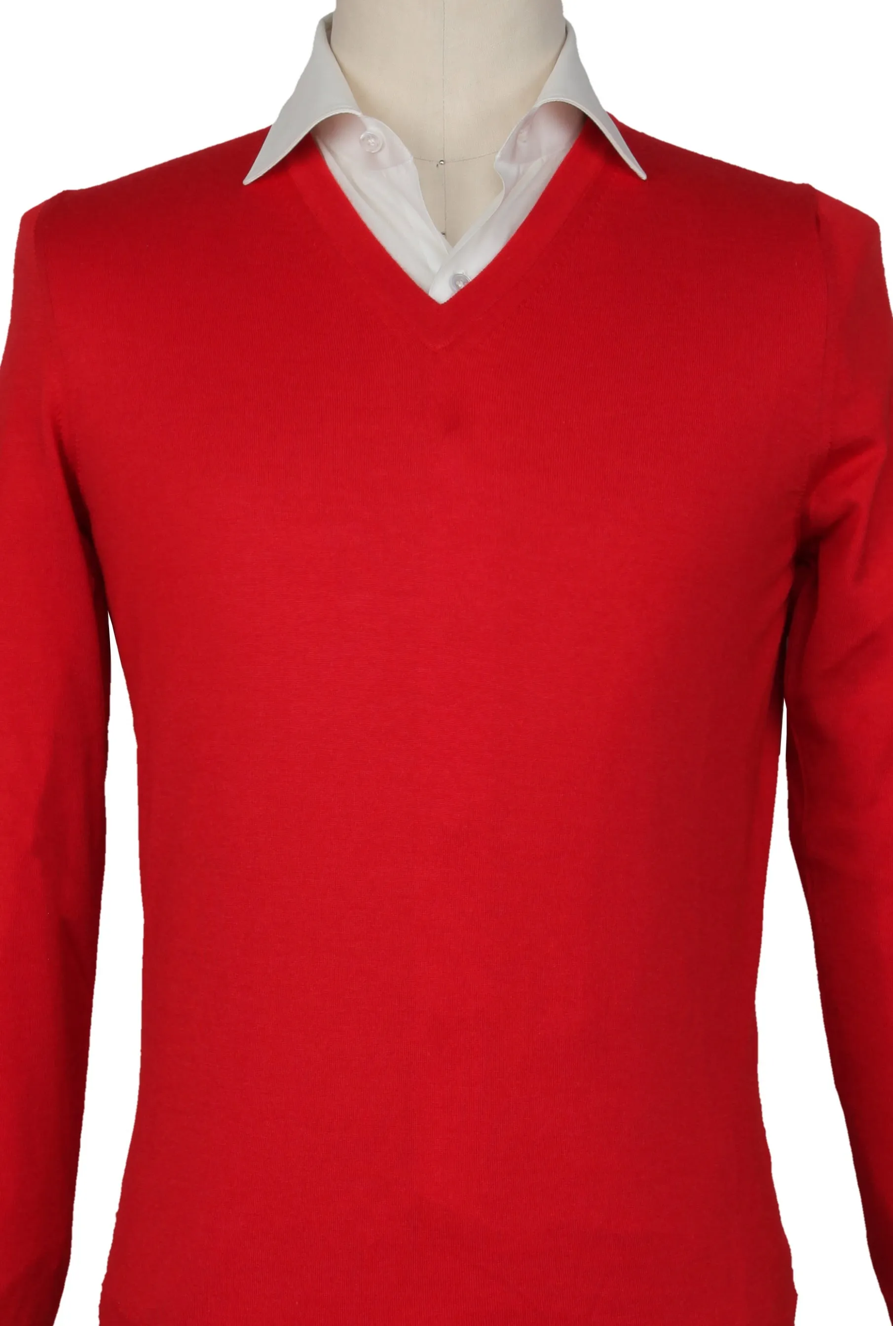 Svevo Parma Red V-Neck Sweater