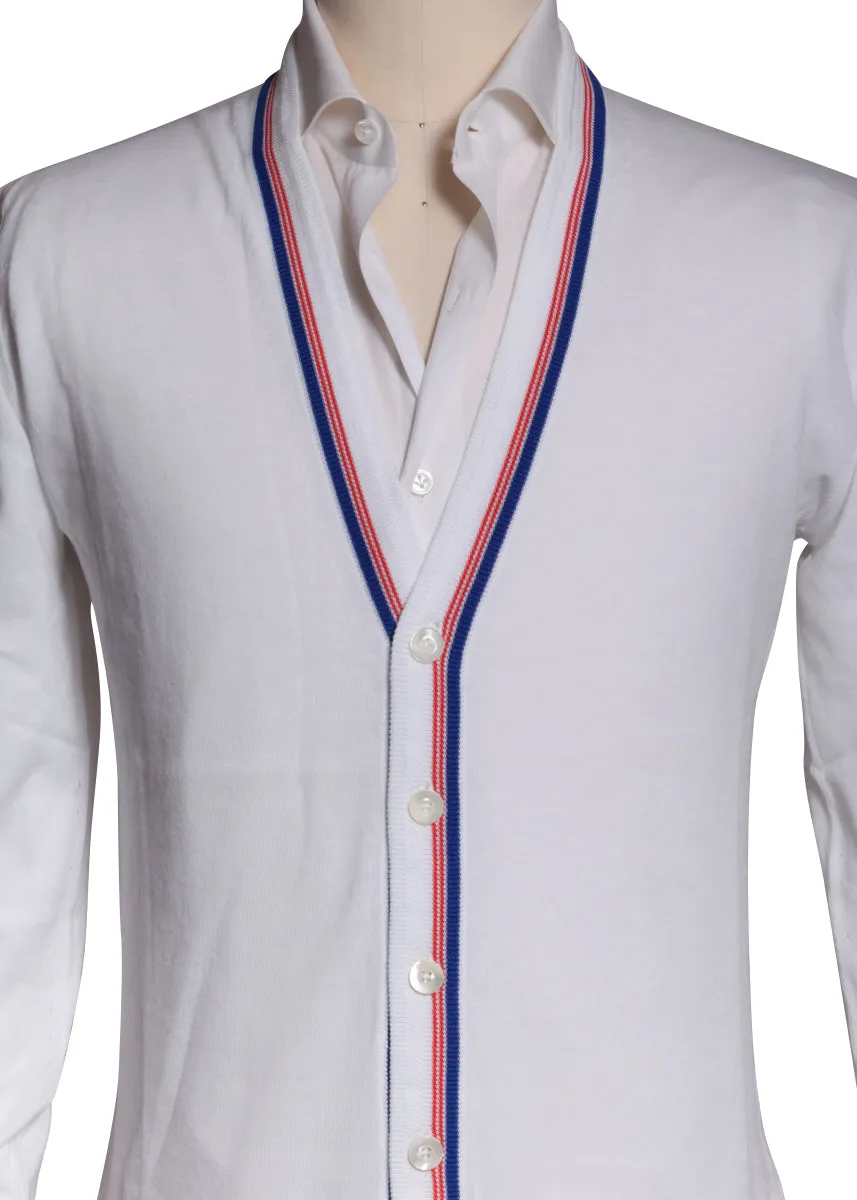Svevo Parma White V-Neck Cardigan
