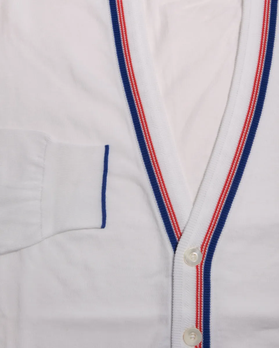 Svevo Parma White V-Neck Cardigan
