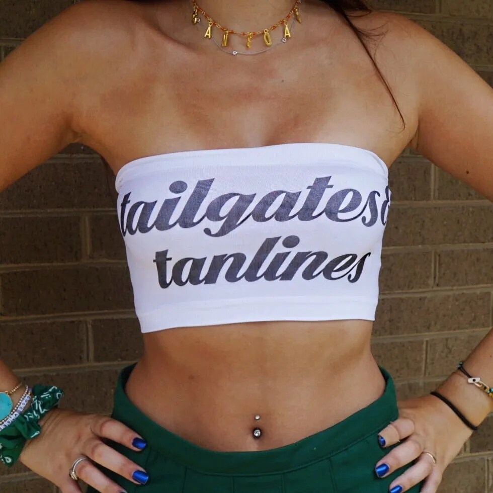 Tailgates and Tanlines White Bandeau Top