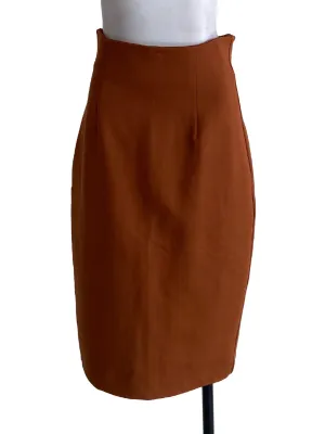 Tawny Brown Sheath Slit Skirts LB