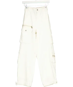 The Couture Club White Zip Pocket Details Cargos UK 6